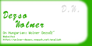 dezso wolner business card